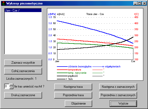 Para wodna, symulacja strat cinienia i temperatury, obliczenia hydrauliczne