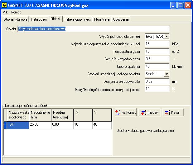 Dobr rednic, obliczenia hydrauliczne, program do oblicze gazocigw, straty cinienia